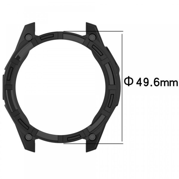 Garmin Fenix 8 47mm Flexible Watch Case Anti-Scratch Hollow Watch Frame Cover - Black+Green Supply