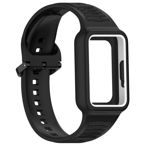 Samsung Galaxy Fit3 (SM-R390) Watch Strap Integrate Silicone Watch band with Case - Black Sale