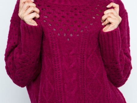 Berry Cable Knit For Discount