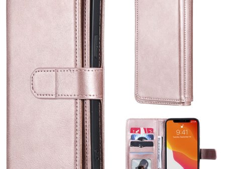 10-slot wallet case for iPhone 13 Pro Max - Rose Gold Hot on Sale