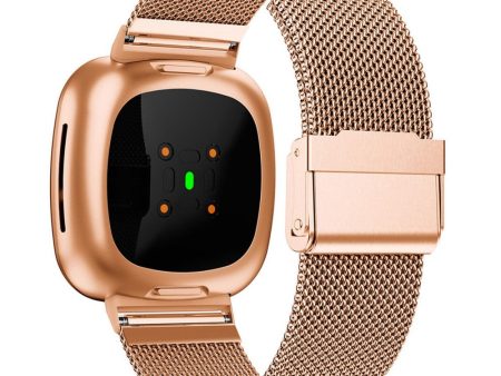 Fitbit Sense 2   Versa 4 stainless steel watch strap - Rose Gold Cheap