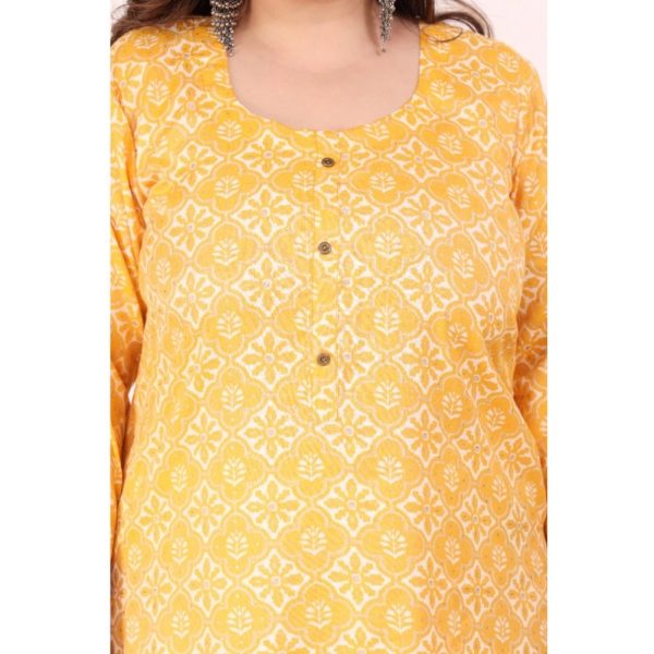 Generic Women s Office wear Designer Printed Capsule Straight Kurti (Yellow) Supply