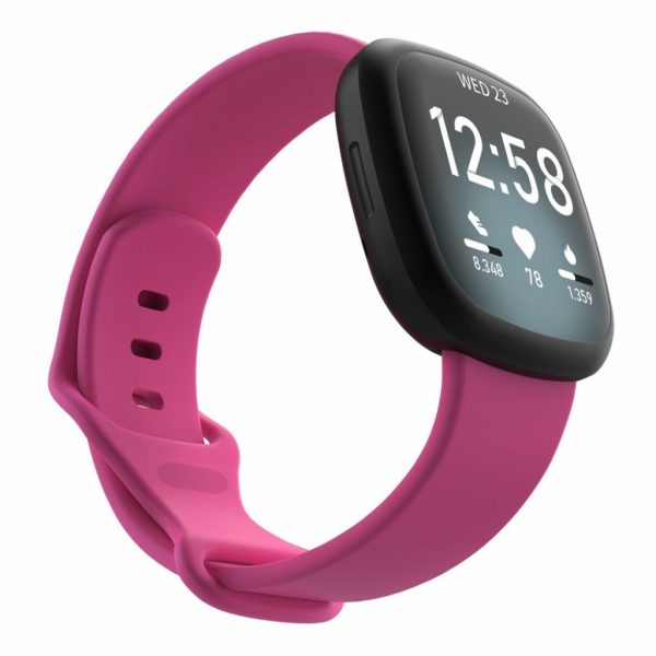 Fitbit Versa 3   Sense silicone watch band - Rose Red Size: S For Sale