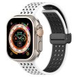 Silicone Watch Bands Apple Watch Series 9 8 7 41mm   SE (2023) SE (2022) SE Series 6 5 4 40mm   Series 3 2 1 38mm Dual-color Magnetic Strap - White+Black on Sale