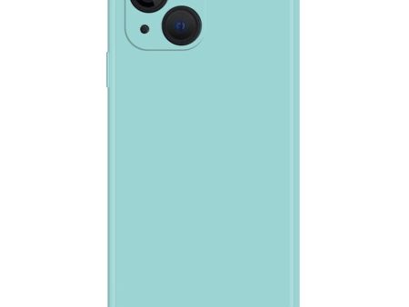 Beveled anti-drop rubberized cover for iPhone 13 - Cyan on Sale