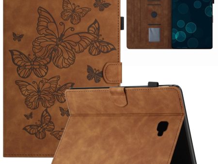 Samsung Galaxy Tab A 10.1 (2016) T580 T585 Card Holder Tablet Case Imprinted Leather Stand Tablet Cover - Brown Cheap