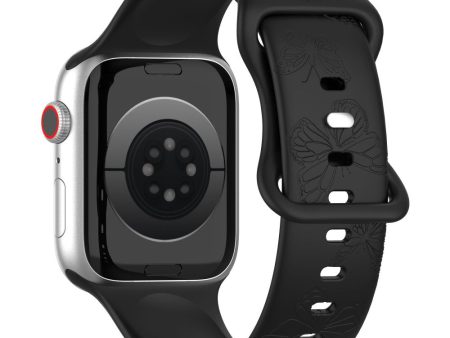 Apple Watch Series 41mm   40mm   38mm Watch Band Butterfly Silicone Strap - Black on Sale