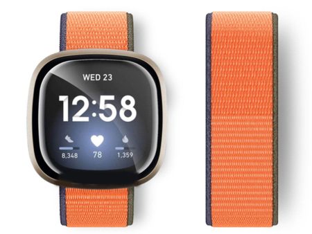 Fitbit Sense 2   Versa 4 nylon strap - Orange For Discount