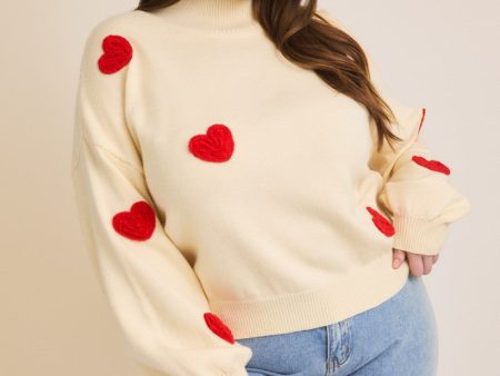 3D Heart Sweater For Sale