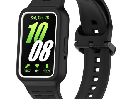 Samsung Galaxy Fit3 (SM-R390) Watch Strap Integrate Silicone Watch band with Case - Black Sale