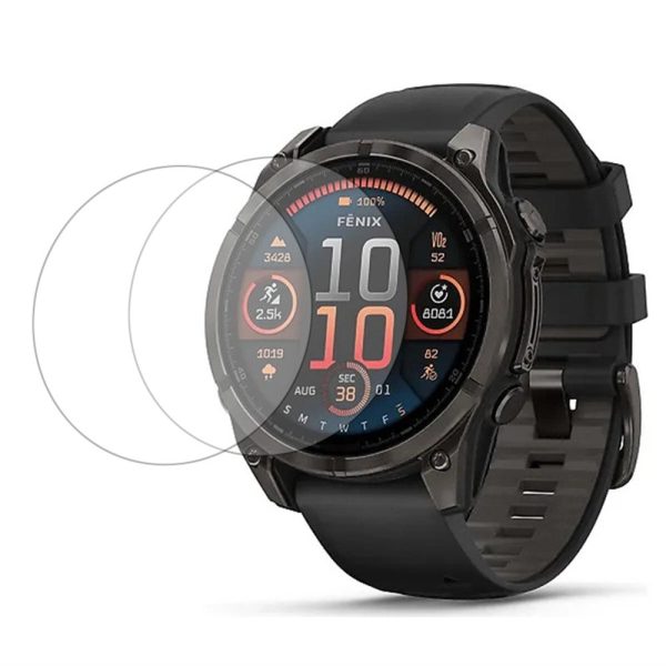 2-pack Garmin Fenix 8 47mm Screen Protector 2.5D HD Watch Screen Film Supply