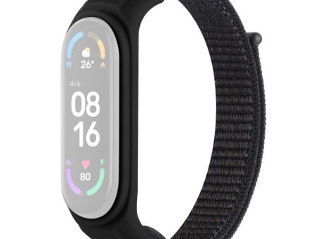 Xiaomi Mi Band 7   6   5 nylon watch strap with silicone cover - Official Black Online