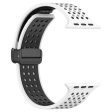 Silicone Watch Bands Apple Watch Series 9 8 7 41mm   SE (2023) SE (2022) SE Series 6 5 4 40mm   Series 3 2 1 38mm Dual-color Magnetic Strap - White+Black on Sale