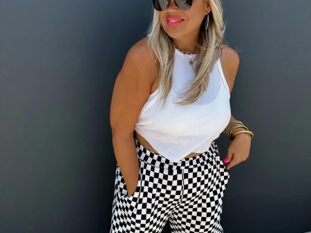 PREORDER: Bold Block Checker Pants on Sale