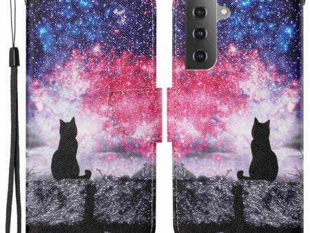 Wonderland Samsung Galaxy S23 flip case - Starry Sky   Cat Online