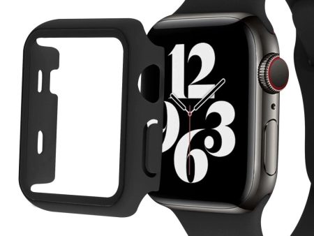 Apple Watch SE 2022 (40mm) cover with tempered glass screen protector - Black Fashion