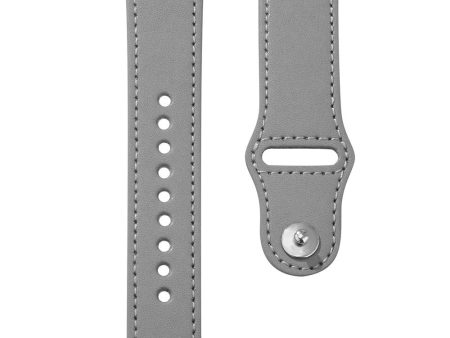 Apple Watch Series 41mm   40mm   38mm Genuine Cow Leather Watch Strap - Grey Fashion