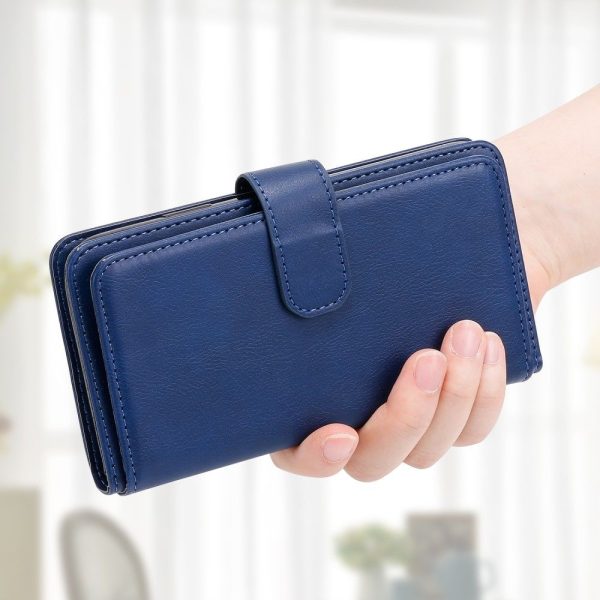 10-slot wallet case for Samsung Galaxy Z Fold3 5G - Dark Blue Sale