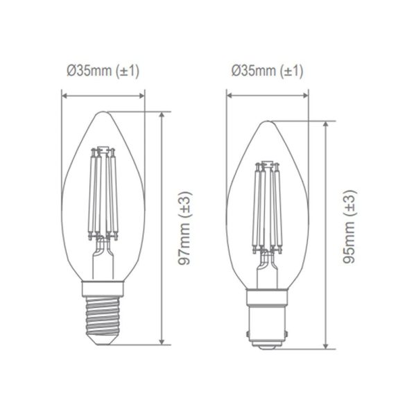 4w LED B15, E14 Candle Globe Warm White 2.7k, Daylight 6.5k 65966~65969 Dimmable Cheap