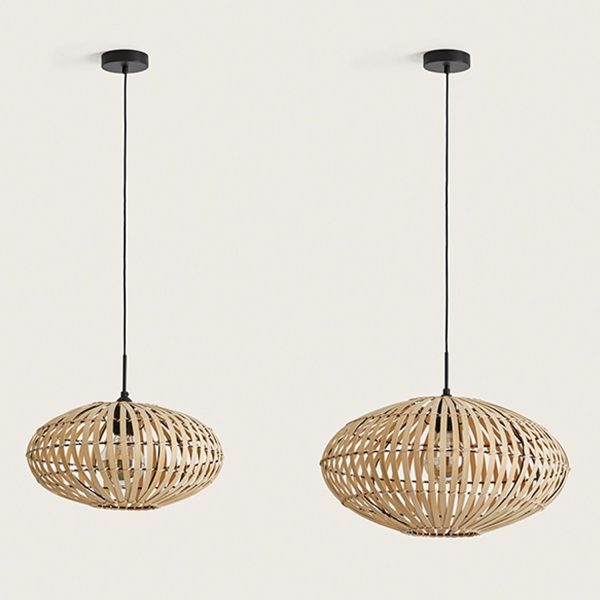 Anya Pendant Light Small Large in Matt Black or Matt Brass  w  Natural Bamboo Shade Online Hot Sale