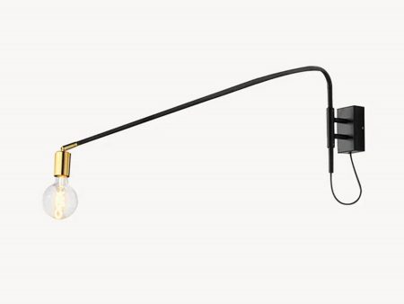 Xtra Indoor Wall Light 1000mm in Black and Shiny Gold Discount