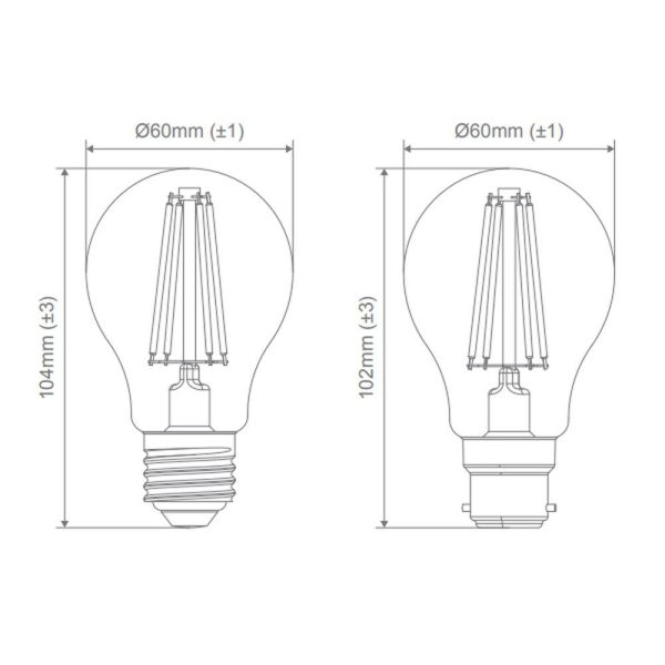 9w LED B22, E27 A60 Globe Warm White 2700k, Daylight 6500k 65974~65977 Dimmable Online now