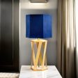 Apollo Table Lamp Brushed Brass and Navy Blue ELS.APOLLO-TL Elstead Lighting Sale