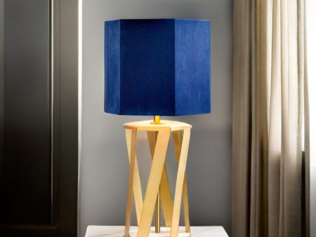 Apollo Table Lamp Brushed Brass and Navy Blue ELS.APOLLO-TL Elstead Lighting Sale