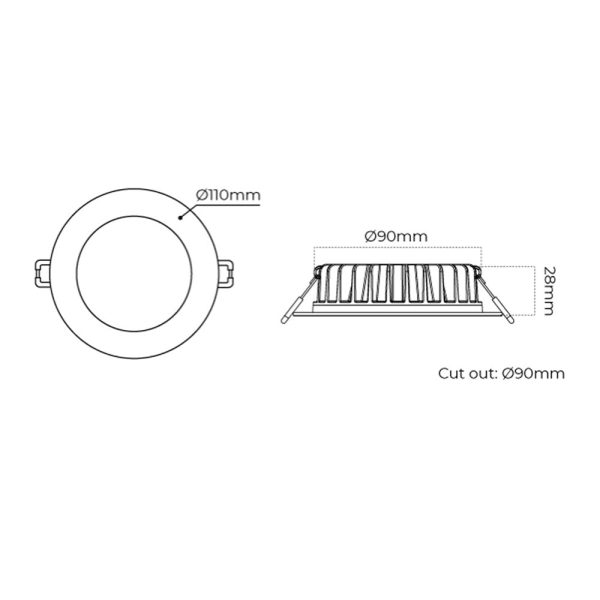 90-95mm LED Downlight 10w White CCT AT9027 WH TRI Atom Lighting Cheap