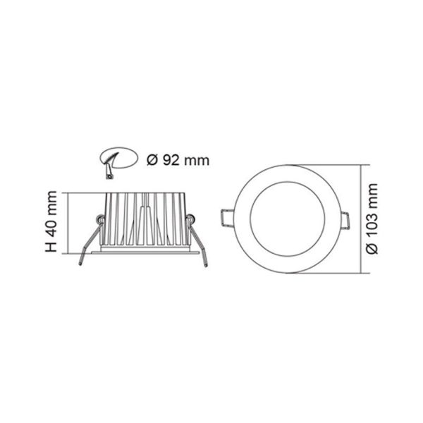 92mm Ripple Effect Shield LED Downlight 10w White CCT S9041TC WH SFI SAL Lighting For Sale