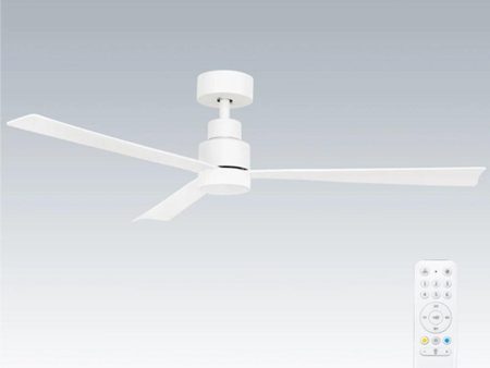 52  Joli DC Ceiling Fan White with Light 22196 05 Brilliant Lighting For Sale