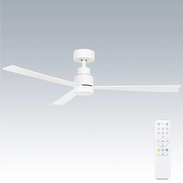 52  Joli DC Ceiling Fan White with Light 22196 05 Brilliant Lighting For Sale