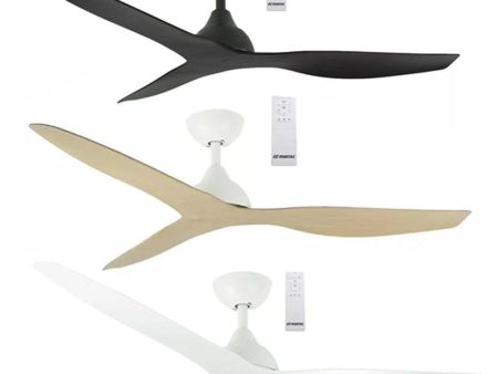 52  Avoca Smart WIFI DC Ceiling Fan Black, White Oak, White MADC133 Martec Lighting Online