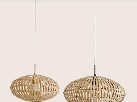 Anya Pendant Light Small Large in Matt Black or Matt Brass  w  Natural Bamboo Shade Online Hot Sale