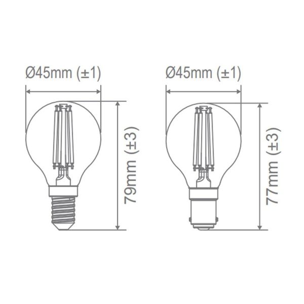 4.2w LED E14, B15 Fancy Round Globe Warm White 2700k, Daylight 6500k 65970~65973 Dimmable Hot on Sale