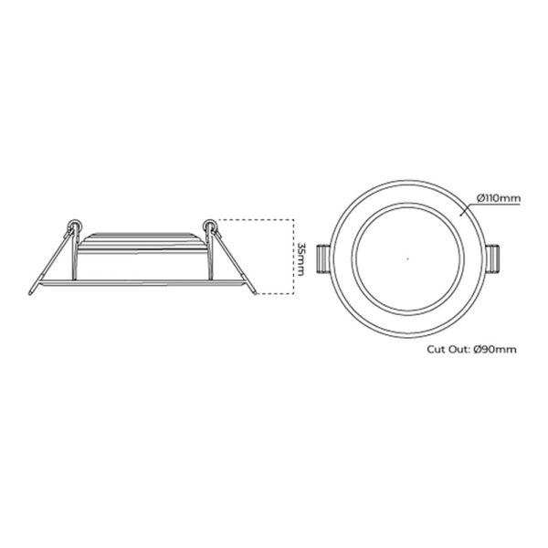 90mm LED Downlight 12w White CCT AT9034 WH TRI Atom Lighting Fashion