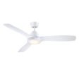 52  Raptor DC Ceiling Fan Black, White with Light FC978133xx Mercator Lighting Online Sale