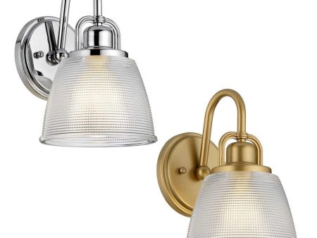 Dublin Indoor Wall Light in Polished Chrome or Painted Natural Brass For Sale