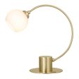 Allison Elegant Metal Touch Table Lamp - Antique Brass or Chrome, Glass Shade, 310mm High, PL0202 Online Sale