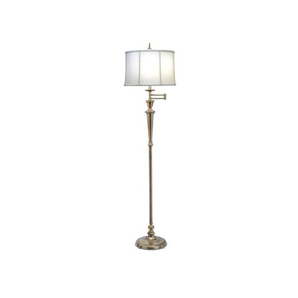 Arlington Swing Arm Floor Lamp E27 in Antique Nickel Burnished Brass Elstead Lighting - ELS.SF-ARLINGTON Online now