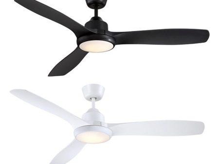 52  Raptor DC Ceiling Fan Black, White with Light FC978133xx Mercator Lighting Online Sale