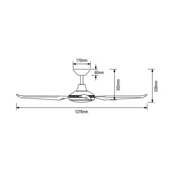 52  Motion DC Ceiling Fan Black, White with Light 60050, 60051 Domus Lighting Cheap