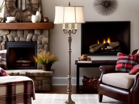 Gibson  4Lt Floor Lamp E27 in Cambridge Crackle Finish Elstead Lighting - ELS.FE-GIBSON Online now