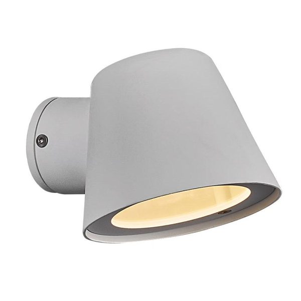 Aleria Outdoor Wall Light in White, Black, Grey or Galvanized Steel For Sale