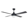 52  Tempo Plus AC Ceiling Fan White, Black, Chrome with Light 22279 XX Brilliant Lighting Hot on Sale