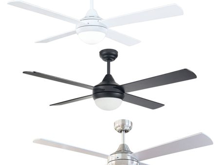 52  Tempo Plus AC Ceiling Fan White, Black, Chrome with Light 22279 XX Brilliant Lighting Hot on Sale