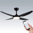 52″ (1320mm) Amari Smart DC Ceiling Fan with LED CCT Light in Black Sale