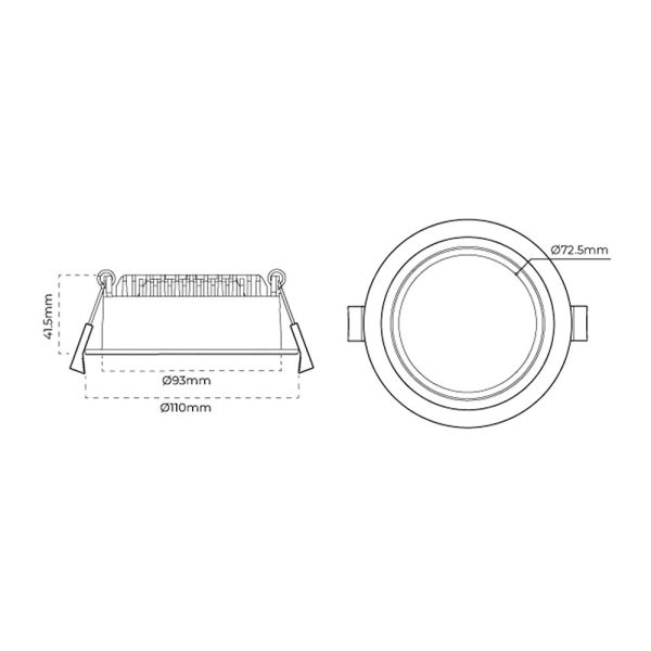 95-100mm Gimble Downlight 10w White CCT AT9020 TRI Atom Lighting Supply