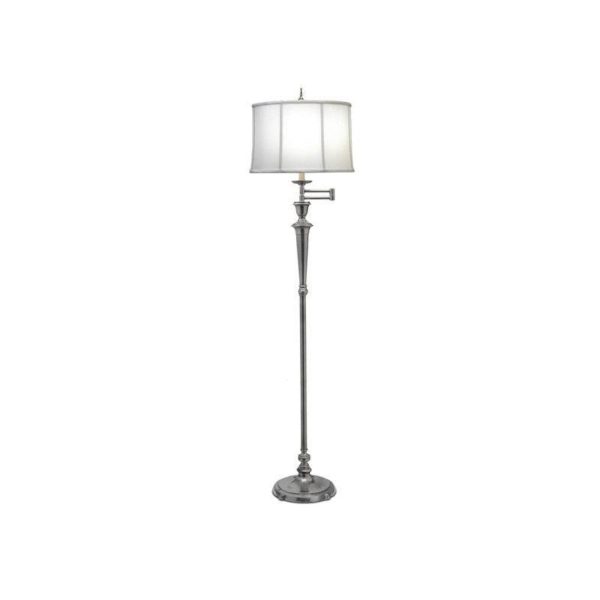 Arlington Swing Arm Floor Lamp E27 in Antique Nickel Burnished Brass Elstead Lighting - ELS.SF-ARLINGTON Online now