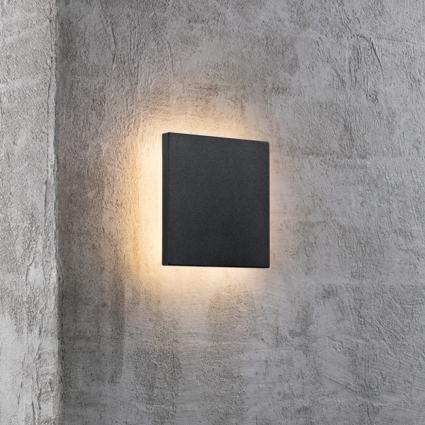 Artego Outdoor LED Wall Light Square in Black Online Sale